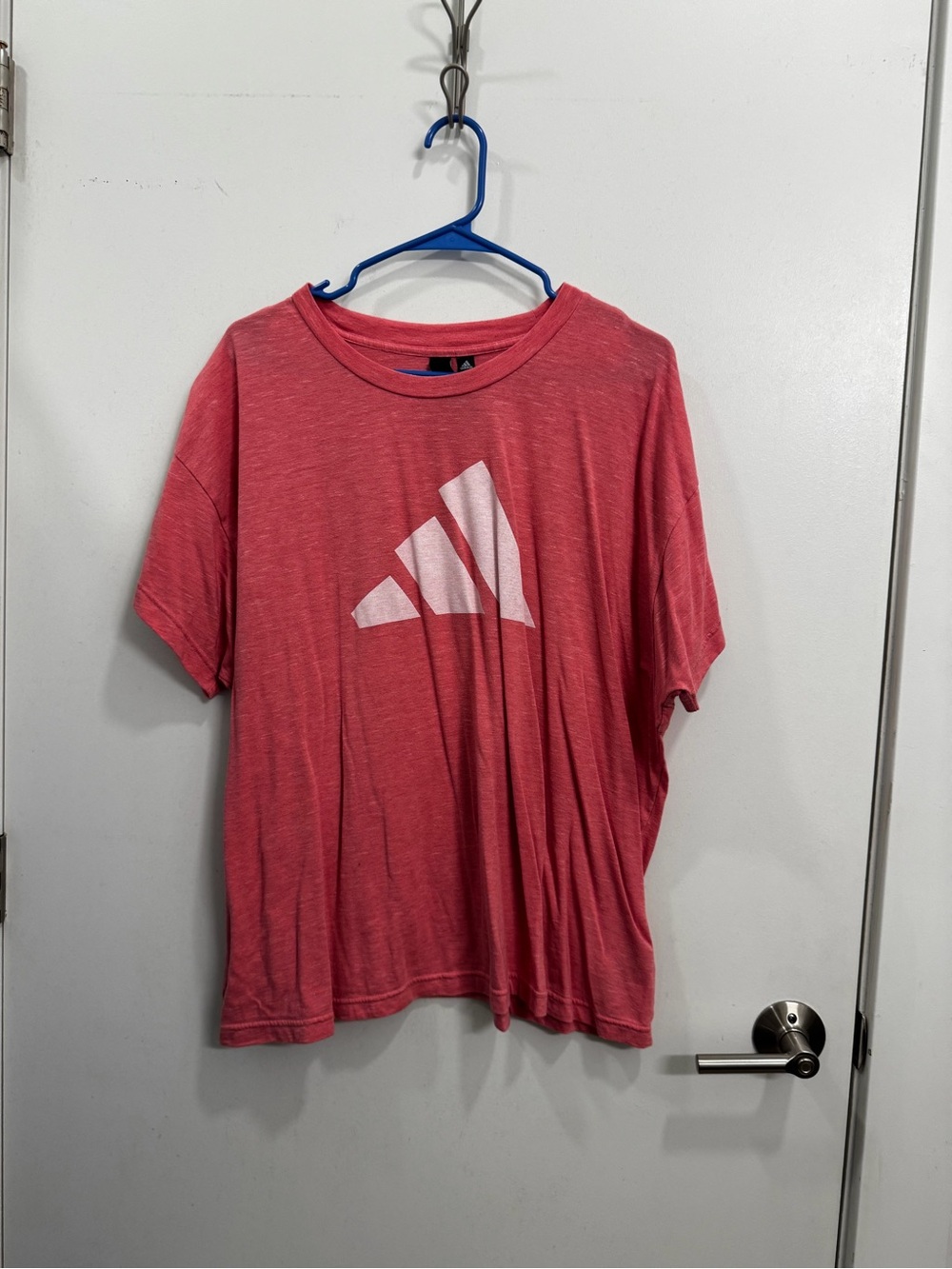 adidas Pink Short Sleeve Tee with White Trefoil Graphic